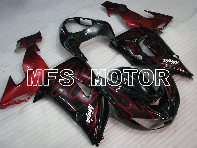 Kawasaki NINJA ZX10R 2006-2007 Injection ABS Fairing - Flame - Black Red - MFS4005 - Fairings Kit