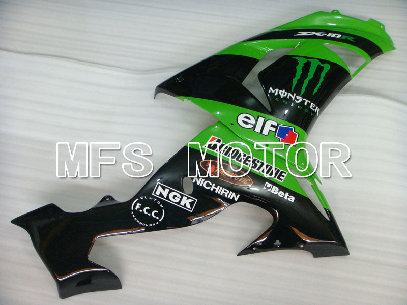 Kawasaki NINJA ZX10R 2006-2007 Injection ABS Fairing - Monster - Black Green - MFS4008 - Fairings Kit