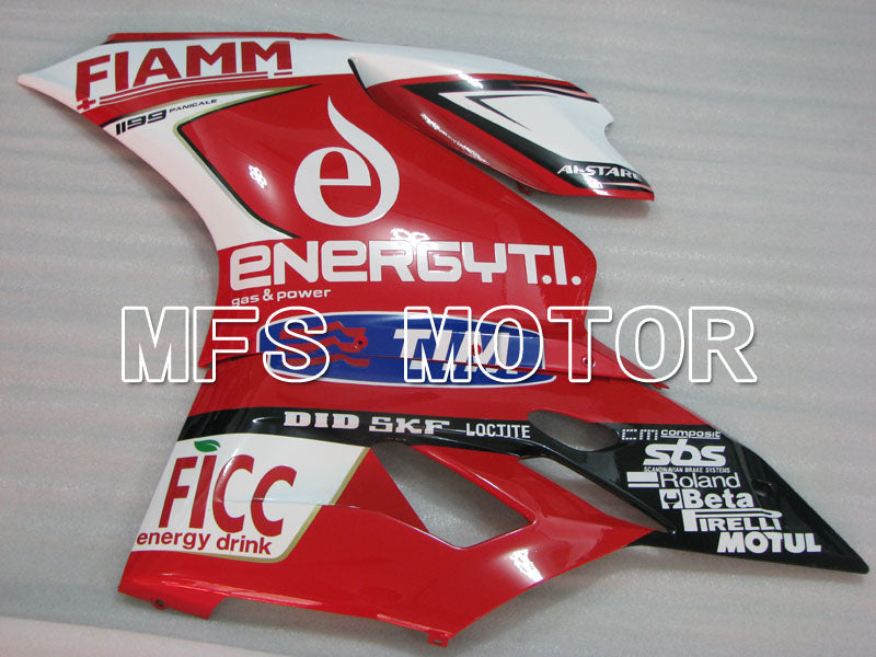 Ducati 1199 2011-2014 Injection ABS Fairing - FIAMM - Red White - MFS4066 - Fairings Kit