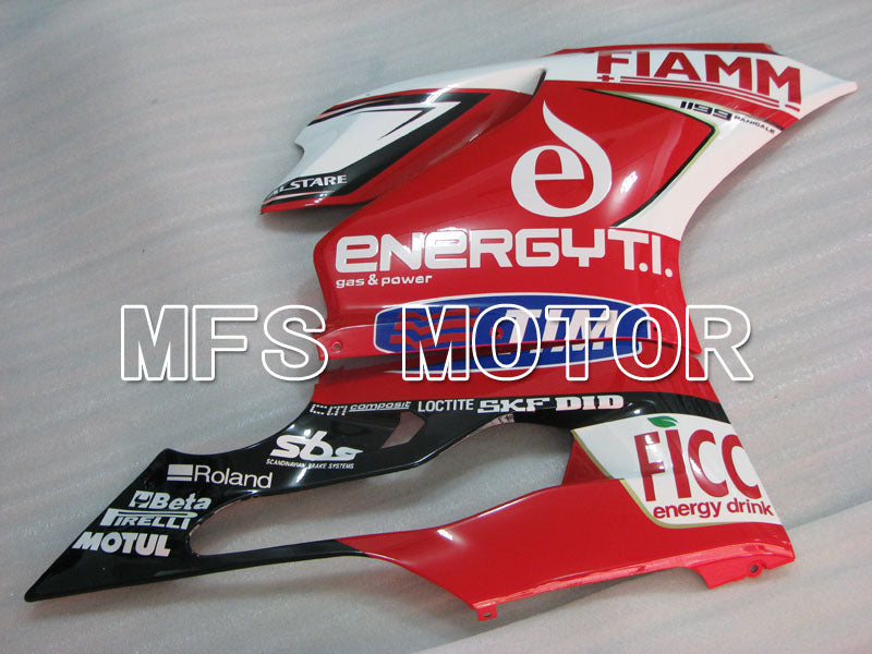 Ducati 1199 2011-2014 Injection ABS Fairing - FIAMM - Red White - MFS4066 - Fairings Kit