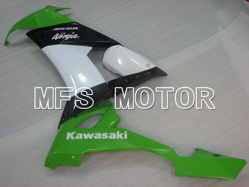 Kawasaki NINJA ZX10R 2008-2010 Injection ABS Fairing - Factory Style - Black Green White - MFS4071 - Fairings Kit