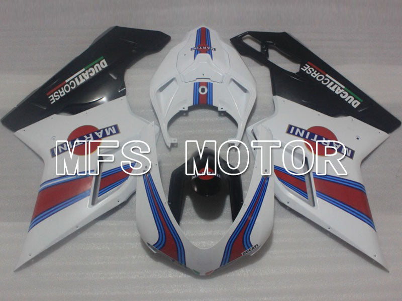 Ducati 848 / 1098 / 1198 2007-2011 Injection ABS Fairing - MARTINI - Black White - MFS4184 - Fairings Kit