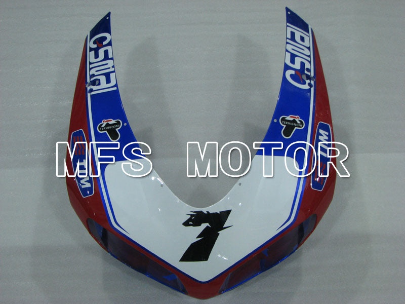 Ducati 848 / 1098 / 1198 2007-2011 Injection ABS Fairing - Unibat - Red wine color White - MFS4197 - Fairings Kit