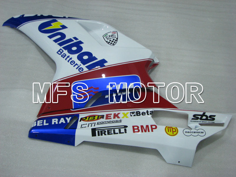 Ducati 848 / 1098 / 1198 2007-2011 Injection ABS Fairing - Unibat - Red wine color White - MFS4197 - Fairings Kit