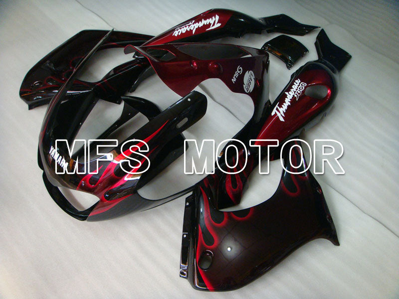 Yamaha YZF1000R 1997-2007 ABS Fairing - Flame- Black Red - MFS4381 - Fairings Kit