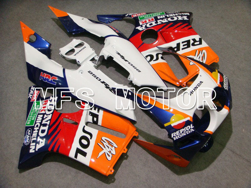 Honda CBR250RR MC19 1988-1989 Injection ABS Fairing - Repsol - White Blue Orange - MFS4501 - Fairings Kit