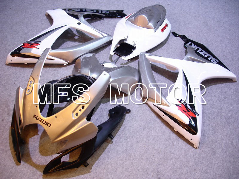 Suzuki GSXR600 GSXR750 2006-2007 Injection ABS Fairing - Factory - Black White - MFS5024 - Fairings Kit
