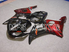 Yamaha YZF-R6 2003-2004 Injection ABS Fairing - Flame - Red wine color Black - MFS5209 - Fairings Kit
