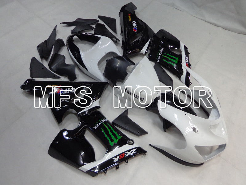 Kawasaki NINJA ZX6R 2005-2006 Injection ABS Fairing - Monster - Black White - MFS5696 - Fairings Kit