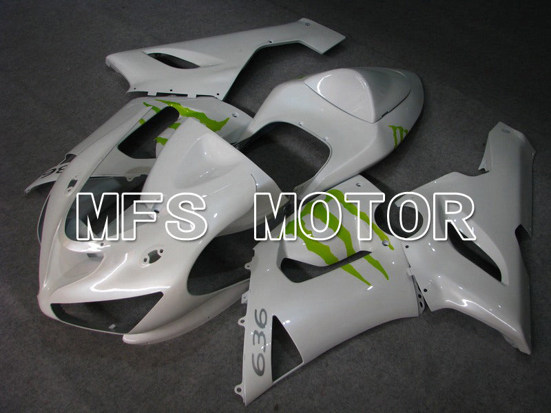 Kawasaki NINJA ZX6R 2005-2006 Injection ABS Fairing - Monster - White - MFS5699 - Fairings Kit
