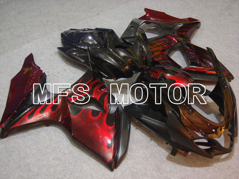 Suzuki GSXR1000 2009-2016 Injection ABS Fairing - Flame - Black Red - MFS5729 - Fairings Kit