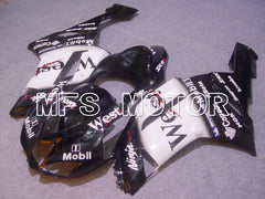 Kawasaki NINJA ZX6R 2007-2008 Injection ABS Fairing - West - Black White - MFS5787 - Fairings Kit