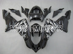 Kawasaki NINJA ZX10R 2004-2005 Injection ABS Fairing - Flame - Black White - MFS5942 - Fairings Kit