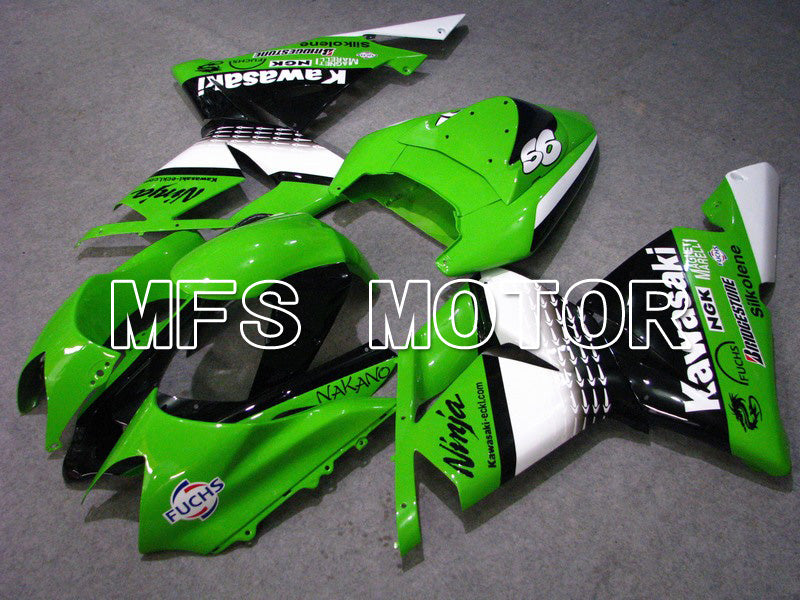 Kawasaki NINJA ZX10R 2004-2005 Injection ABS Fairing - Factory Style - Black Green - MFS5946 - Fairings Kit