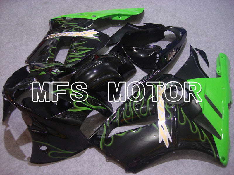 Kawasaki NINJA ZX12R 2002-2005 Injection ABS Fairing - Flame - Black Green - MFS6053 - Fairings Kit