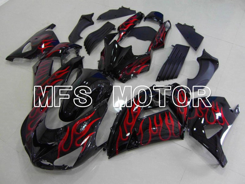 Kawasaki NINJA ZX14R 2006-2011 Injection ABS Fairing - Flame - Black Red - MFS6085 - Fairings Kit