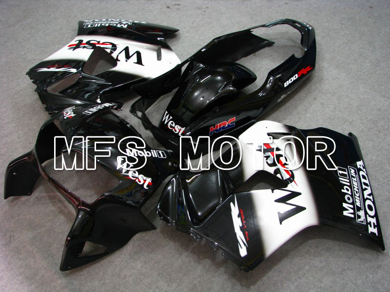 Honda VFR800 1998-2001 ABS Fairing - West - Black White - MFS6385 - Fairings Kit