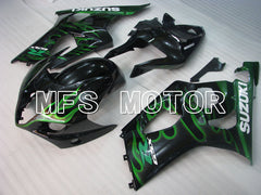 Suzuki GSXR1000 2003-2004 Injection ABS Fairing - Flame - Black Green - MFS2574 - Fairings Kit